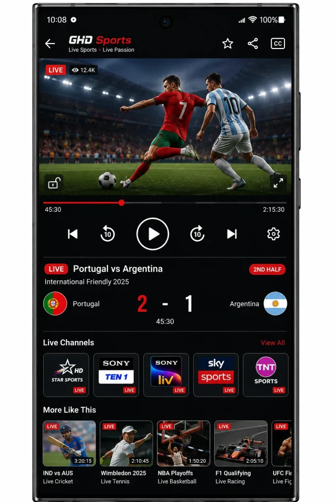 GHD Sports Video Player